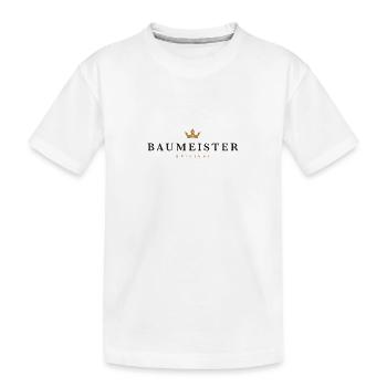 Baumeister Original Familienlogo - Kinder Premium Bio T-Shirt - Weiß - Vorne