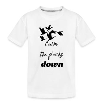 Funny Flamingo Calm The Flock Down - T-shirt bio Premium Enfant - blanc - Devant