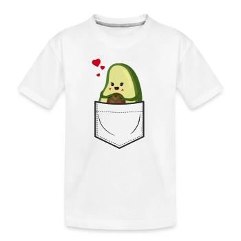 avocado in Brusttasche - Herz - Lustig - Muttertag - Kinder Premium Bio T-Shirt - Weiß - Vorne