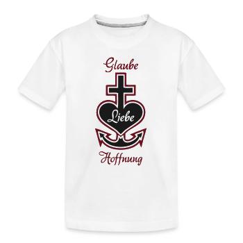 Glaube Liebe Hoffnung - Kinder Premium Bio T-Shirt - Weiß - Vorne