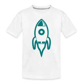 navette spatiale fusée fusée ufo lune vaisseau spatial - T-shirt bio Premium Enfant - blanc - Devant