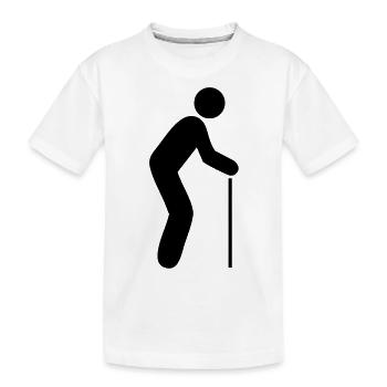 Alte Person - Stock - Kinder Premium Bio T-Shirt - Weiß - Vorne