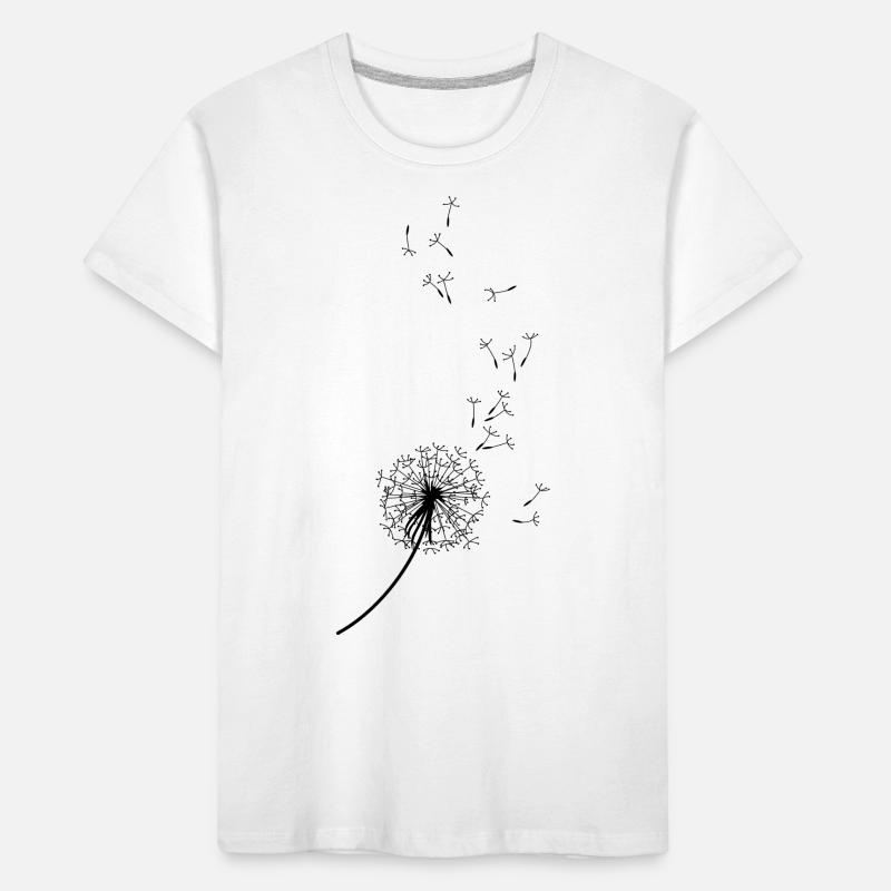 PUSTEBLUME, Pusteblume, Löwenzahn, Wind Kinder Premium Bio T-Shirt
