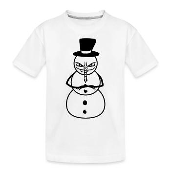 bonhomme de neige cool mal hiver noël froid beau - T-shirt bio Premium Enfant - blanc - Devant