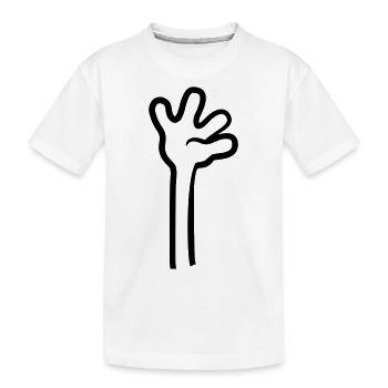 comic langer arm hochheben winken hand cartoon des - Kinder Premium Bio T-Shirt - Weiß - Vorne