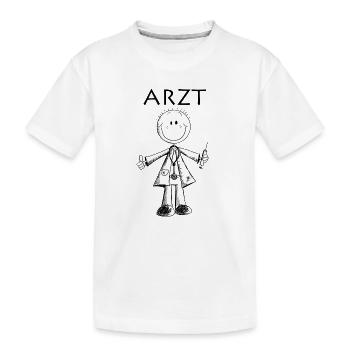 Arzt Comic - Ärzte - Medizin - Mediziner -Geschenk - Kinder Premium Bio T-Shirt - Weiß - Vorne