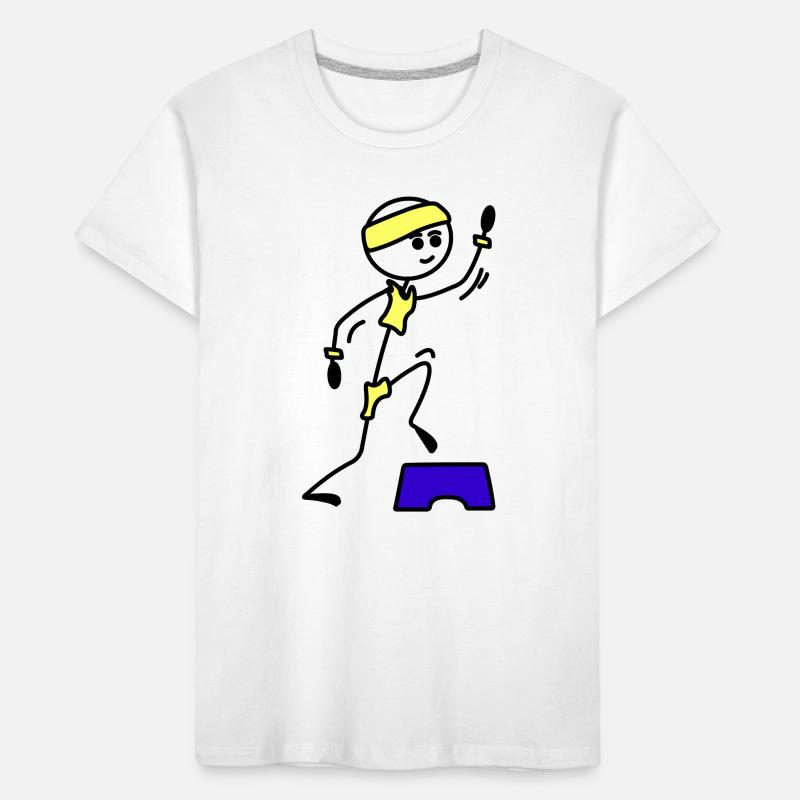Schritte oder Aerobic Mädchen Trainingsübung Kinder Premium Bio T-Shirt