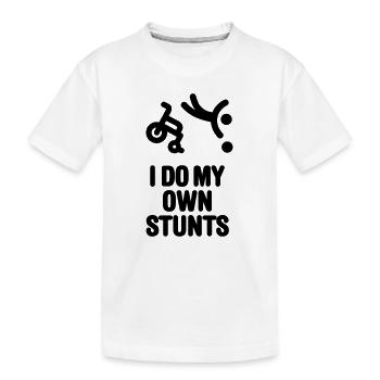 I do my own stunts lustige Rollstuhlbasketball - Kinder Premium Bio T-Shirt - Weiß - Vorne