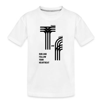 Athlétisme Athlétisme Battement de cœur Dicton - T-shirt bio Premium Enfant - blanc - Devant