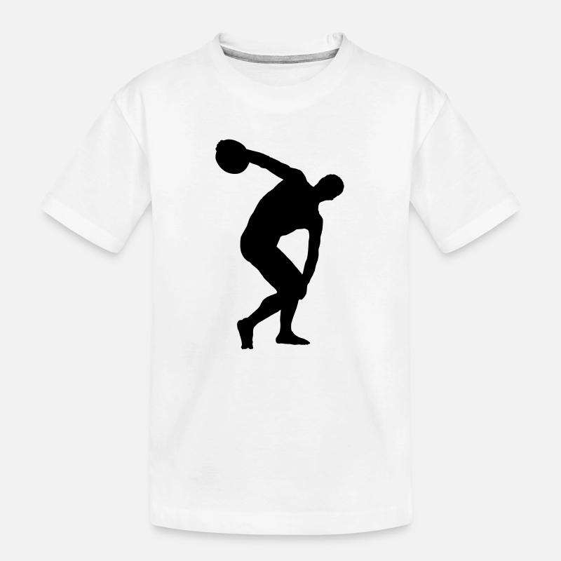 Diskuswerfen - Kinder Premium Bio T-Shirt - Weiß