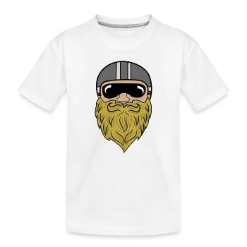 Beard Goatbeard Beard Hairstyle Mustache Beard Wearer - Kids' Premium Organic T-Shirt - white - Front