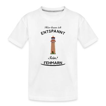 Urlaub und Entspannung auf Fehmarn, Zeichnung - Kinder Premium Bio T-Shirt - Weiß - Vorne