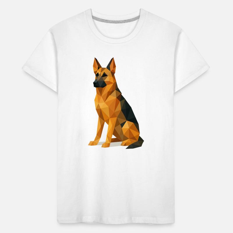 Deutscher Schäferhund in Low Poly Kinder Premium Bio T-Shirt