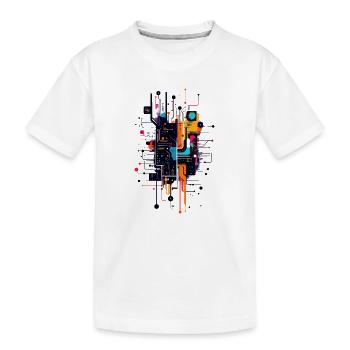 Bunter Circuitprint Leiterplatte Platine Motiv - Kinder Premium Bio T-Shirt - Weiß - Vorne