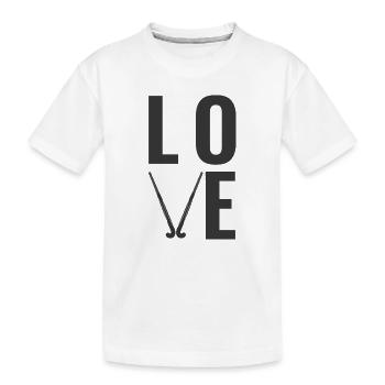 Field Hockey Love - Kids' Premium Organic T-Shirt - white - Front