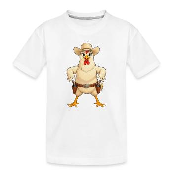 Huhn in Western Pose - Kinder Premium Bio T-Shirt - Weiß - Vorne