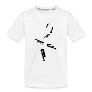 Icône de coiffeur peigne - T-shirt bio Premium Enfant - blanc - Devant