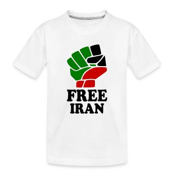 Free iran - Kinder Premium Bio T-Shirt - Weiß - Vorne