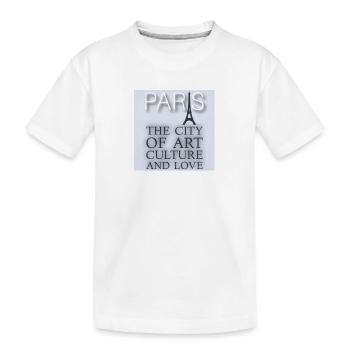 Paris - Kinder Premium Bio T-Shirt - Weiß - Vorne