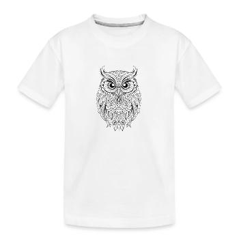 Hibou Boho magique mythique avec des motifs - T-shirt bio Premium Enfant - blanc - Devant