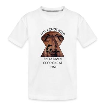 Carpenter, carpenter, carpenter, carpenter, craftsman, wood - Kids' Premium Organic T-Shirt - white - Front