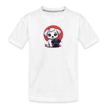 Deux petits chiots - T-shirt bio Premium Enfant - blanc - Devant
