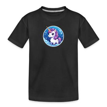 Licorne mignonne - T-shirt bio Premium Enfant - noir - Devant