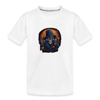 Skelett Halloween Gruselig - Kinder Premium Bio T-Shirt - Weiß - Vorne