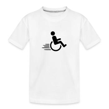 Rollstuhl - Kinder Premium Bio T-Shirt - Weiß - Vorne