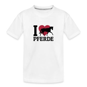 I love Pferde - Kinder Premium Bio T-Shirt - Weiß - Vorne