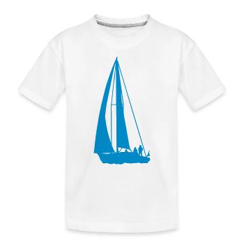Segelboot Segelschiff - Kinder Premium Bio T-Shirt - Weiß - Vorne