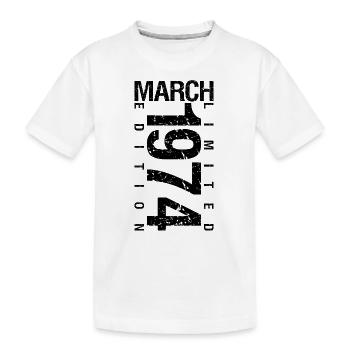 Anniversaire Mars 1974 Mars né en Mars - T-shirt bio Premium Enfant - blanc - Devant