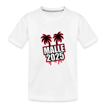 Malle 2025 Schrift - Kinder Premium Bio T-Shirt - Weiß - Vorne