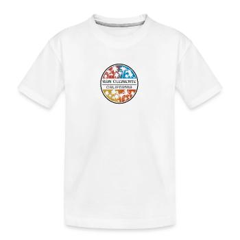 San Clemente California Palme Stilvoll - Kinder Premium Bio T-Shirt - Weiß - Vorne