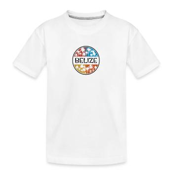 Belize Palme Stilvolles Urlaubssouvenir - Kinder Premium Bio T-Shirt - Weiß - Vorne