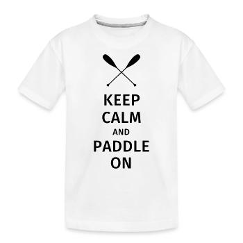 Keep Calm and Paddle on - Kids' Premium Organic T-Shirt - white - Front