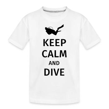 keep calm and dive - Kids' Premium Organic T-Shirt - white - Front