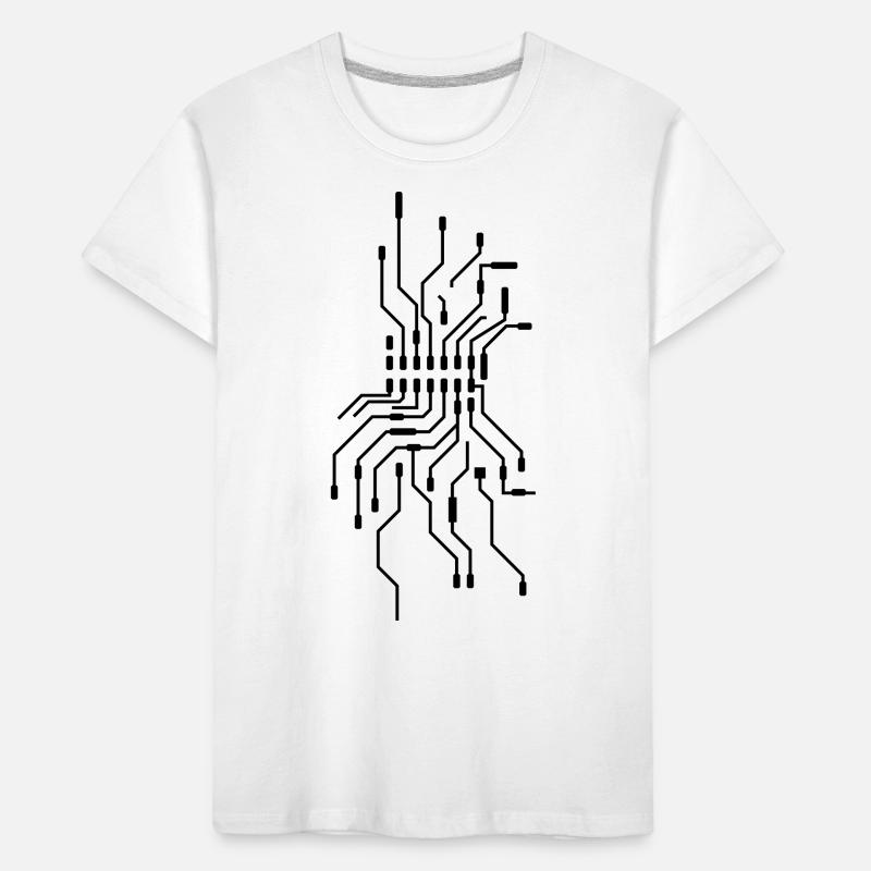 design cool cpu wire wire cabling comput Kids' Premium Organic T-Shirt