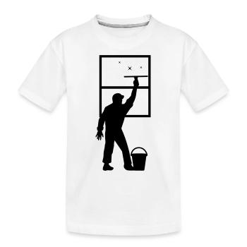Window cleaner - Kids' Premium Organic T-Shirt - white - Front