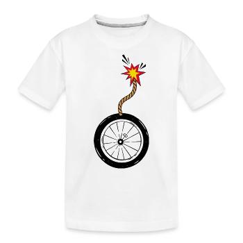 Vélo de route Vélo de montagne « vélo-explosion » - T-shirt bio Premium Enfant - blanc - Devant