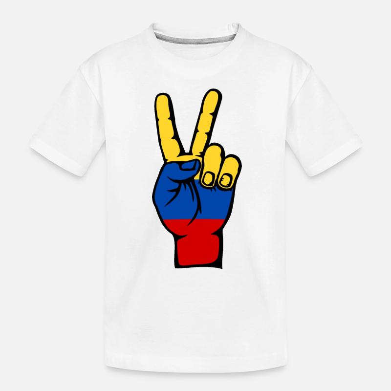 Symbole de paix du drapeau de la Colombie - T-shirt bio Premium Enfant - blanc