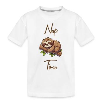 Nap time Schlafenszeit Faultier - Kinder Premium Bio T-Shirt - Weiß - Vorne