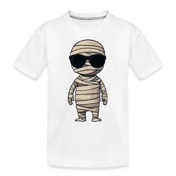Mumie Halloween Sonnenbrille - Kinder Premium Bio T-Shirt - Weiß - Vorne
