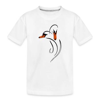 Duo de cygnes amoureux - T-shirt bio Premium Enfant - blanc - Devant