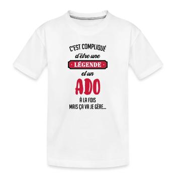 Teenager / Jugendliche / Jugendlicher / Kind - Kinder Premium Bio T-Shirt - Weiß - Vorne