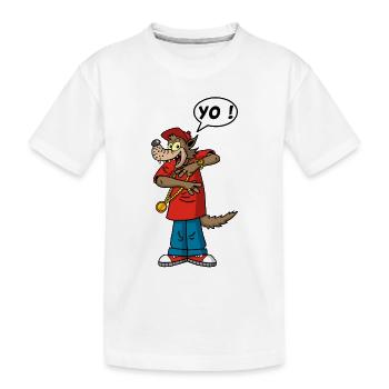 Loup rappeur - T-shirt bio Premium Enfant - blanc - Devant