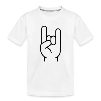 Rock Hand - Festival Pommesgabel Rock Musik Metal - Kinder Premium Bio T-Shirt - Weiß - Vorne