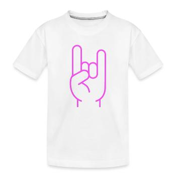 Rock Hand - Festival Pommesgabel Rock Musik Metal - Kinder Premium Bio T-Shirt - Weiß - Vorne