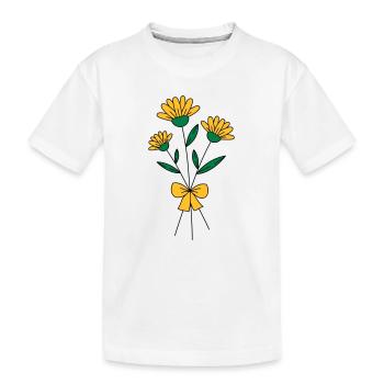 Bouquet de fleurs tricolore - T-shirt bio Premium Enfant - blanc - Devant
