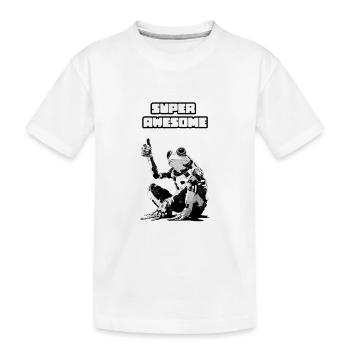 Super Roboter mit Thumbs Up Motiv - Kinder Premium Bio T-Shirt - Weiß - Vorne